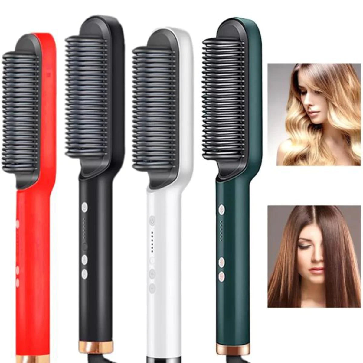 2 in 1 Hair Straightener Comb Curler Hair Straightener and Curler Combo Dual Purpose Hair Styler Universal Mart