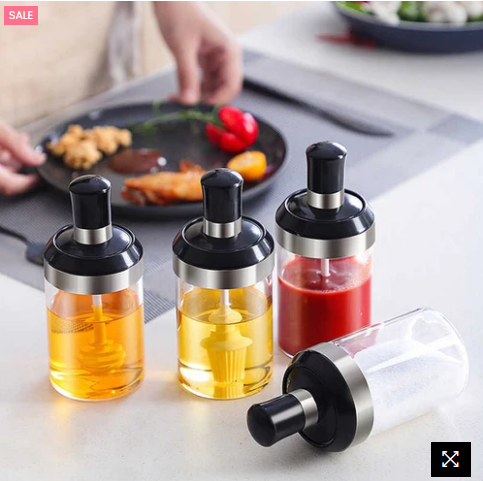 250ml Kitchen Condiment Jar With Oil Brush