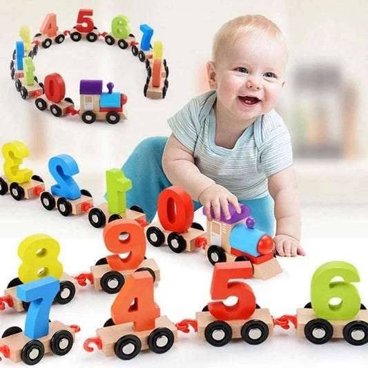 Wooden Digital Number Train 10 Pcs