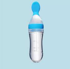 New Born Baby's Squeeze Feeding Silicon Bottle Spoon Feeder