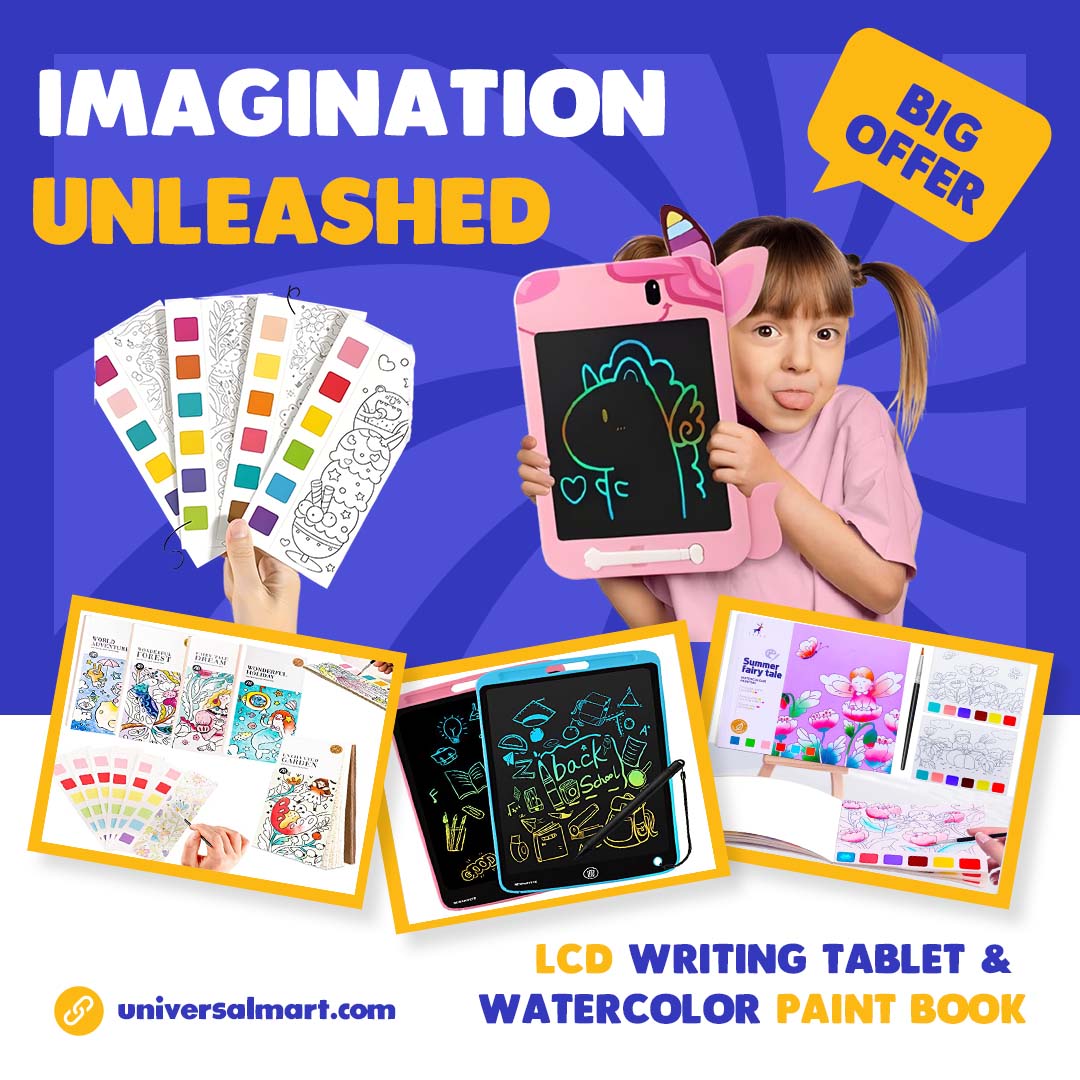 Pocket Water Color Book + Lcd Writing Tablet