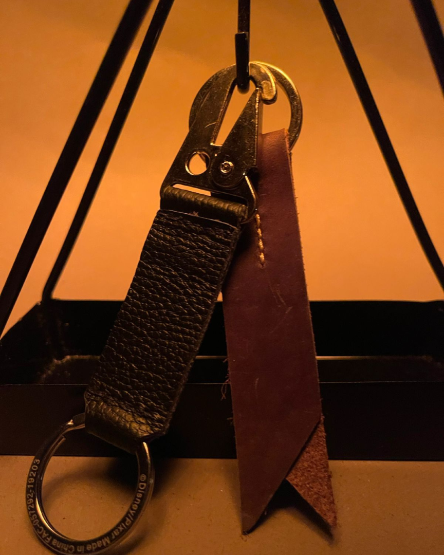 2 Hand Crafted Leather Keychains